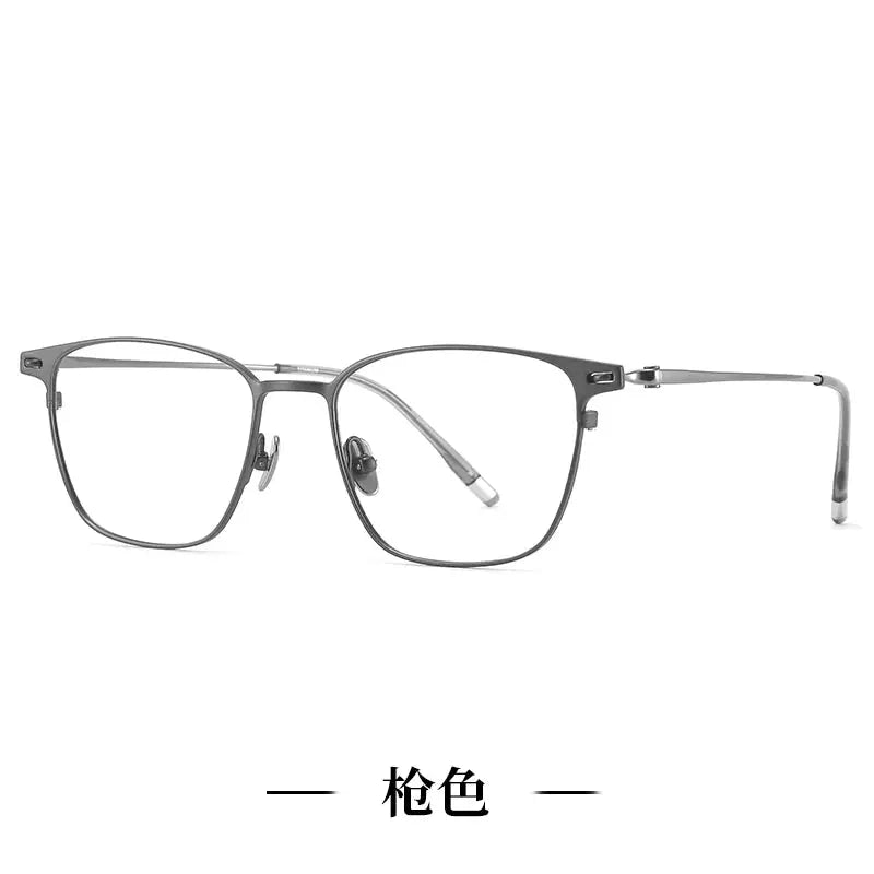 Unisex Square Full Rim Titanium Prescription Glasses 81504 — view 6 | Rx Spectacle