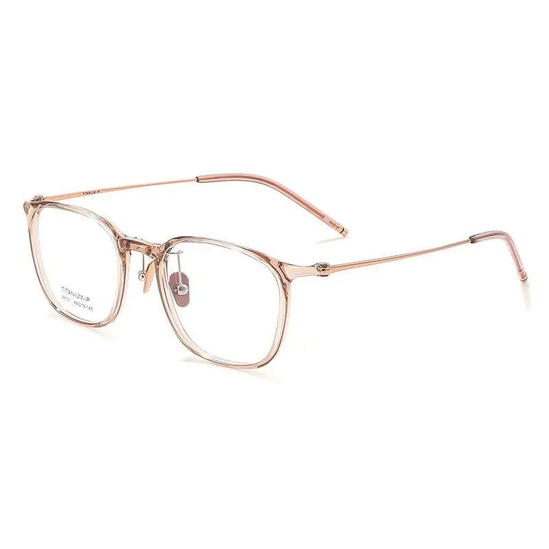 Unisex Square Full Rim Titanium Prescription Glasses L9107 — view 4 | Rx Spectacle