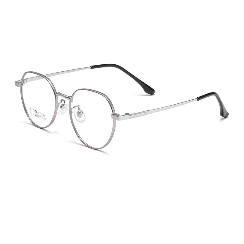 Women's Oval Full Rim Titanium Flat Top Prescription Glasses 1019 — view 6 | Rx Spectacle