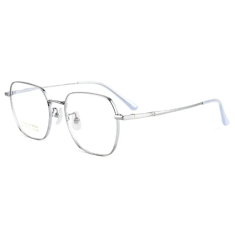 Women's Polygon Full Rim Titanium Prescription Glasses 50589 — view 3 | Rx Spectacle