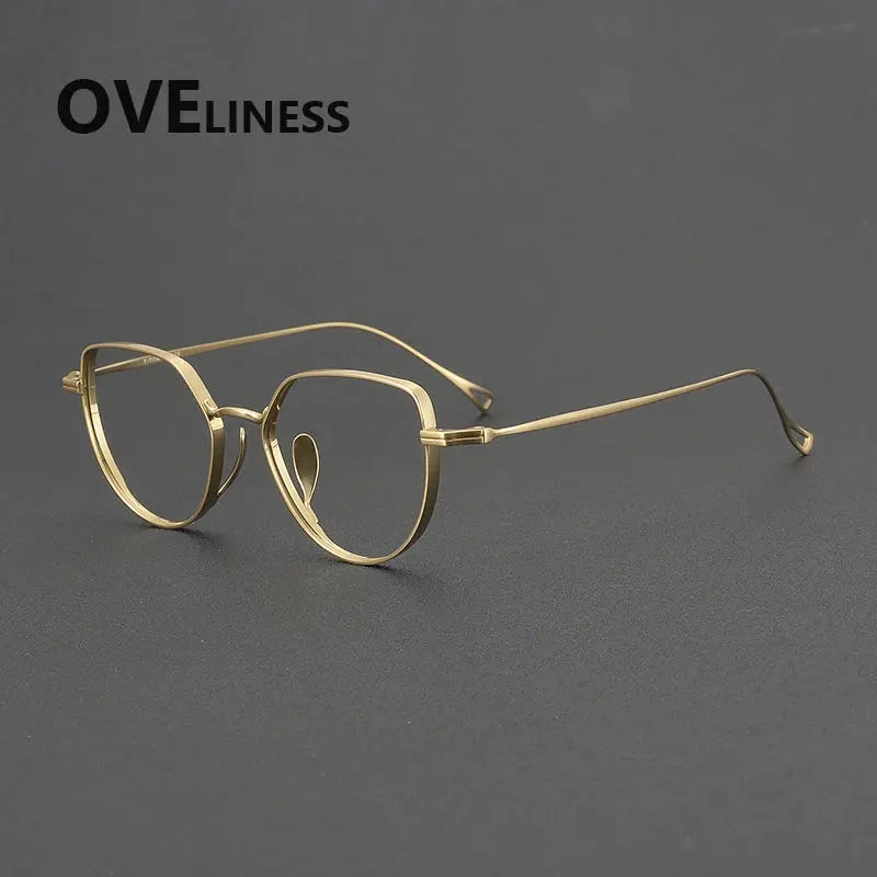 Unisex Cat Eye Full Rim Titanium Prescription Glasses 643002 — view 7 | Rx Spectacle