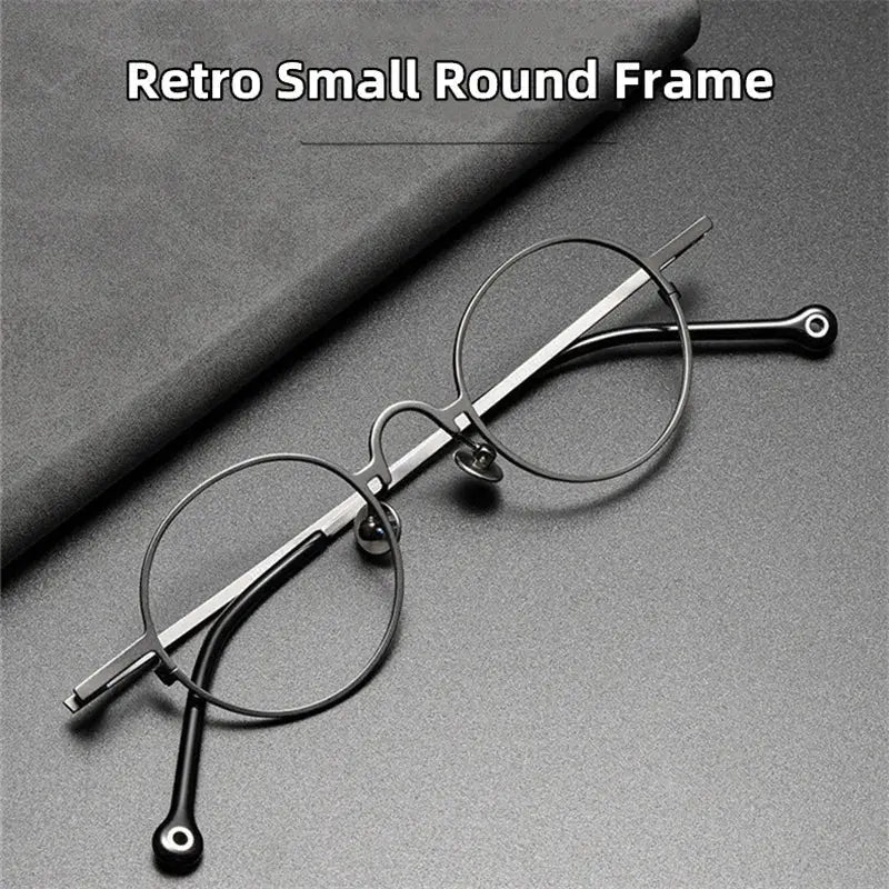 Unisex Round Full Rim Titanium Reading Glasses K080 — view 1 | Rx Spectacle
