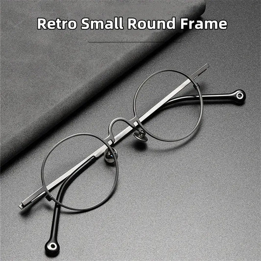 Unisex Round Full Rim Titanium Reading Glasses K080 — view 1 | Rx Spectacle
