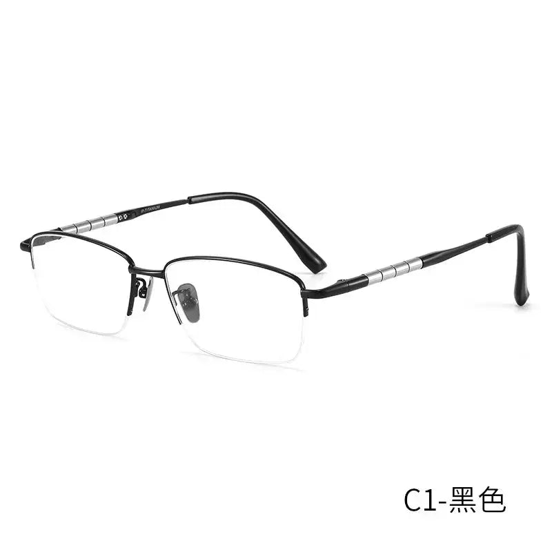 Unisex Square Semi-Rimless Titanium Prescription Glasses 98279 — view 6 | Rx Spectacle