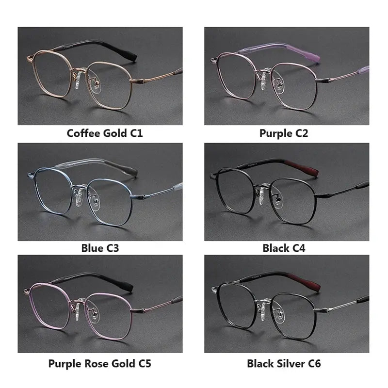 Unisex Polygon Full Rim Titanium Prescription Glasses O80941 — view 5 | Rx Spectacle