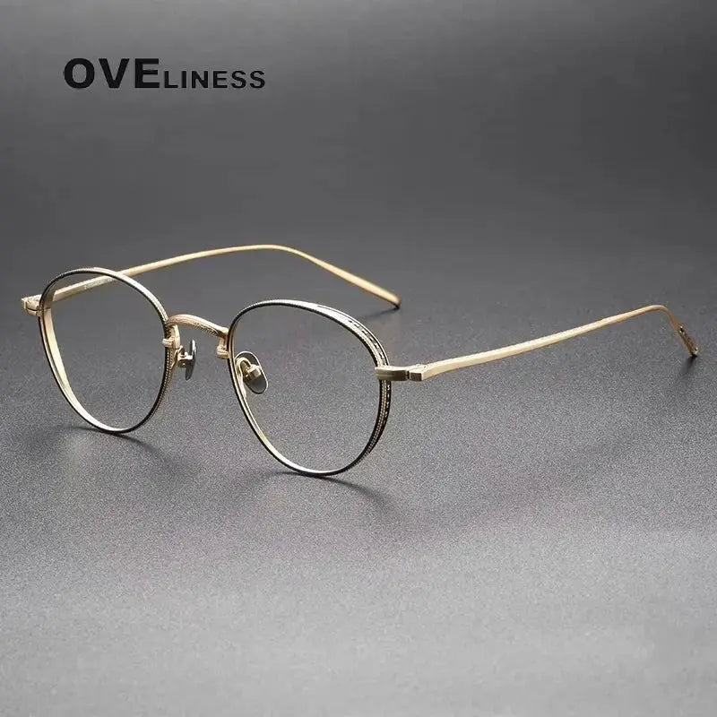 Women's Oval Full Rim Titanium Prescription Glasses 63096 — view 3 | Rx Spectacle