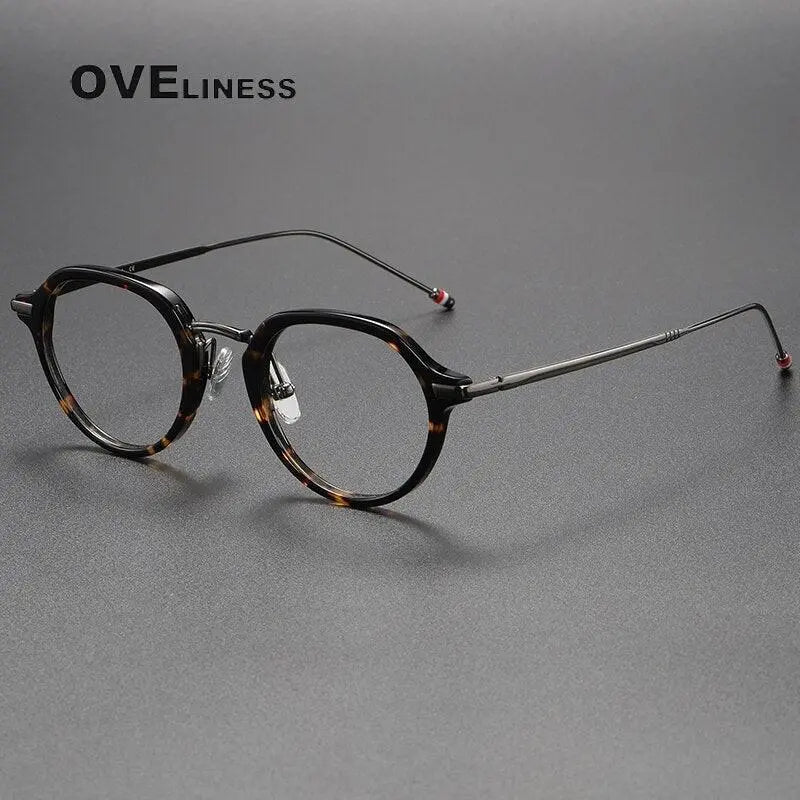Unisex Polygon Full Rim Titanium Prescription Glasses Tbx421 — view 2 | Rx Spectacle