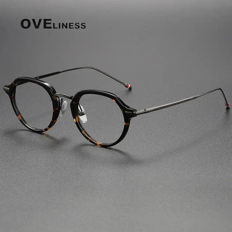 Unisex Oval Full Rim Titanium Prescription Glasses 369421 — view 3 | Rx Spectacle