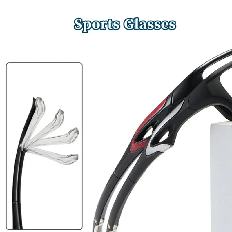 Unisex Rectangular Full Rim TR90 Sports Glasses 81278 — view 3 | Rx Spectacle