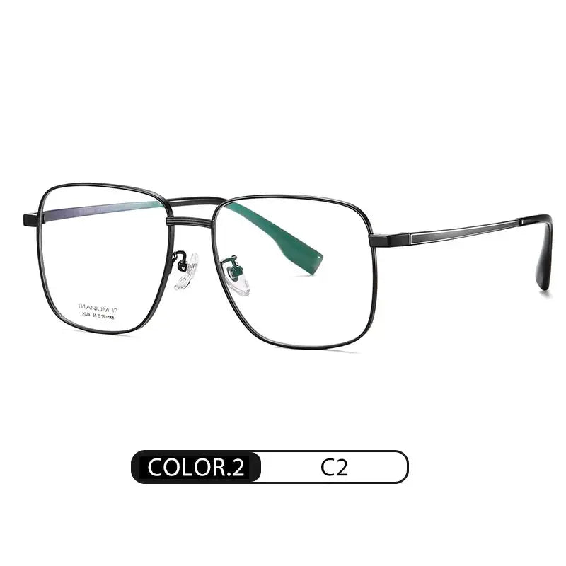 Women's Square Full Rim Titanium Prescription Glasses 32029 — view 4 | Rx Spectacle