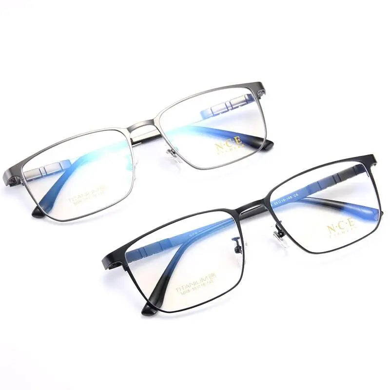 Men's Square Full Rim Titanium Prescription Glasses 5008 — view 9 | Rx Spectacle