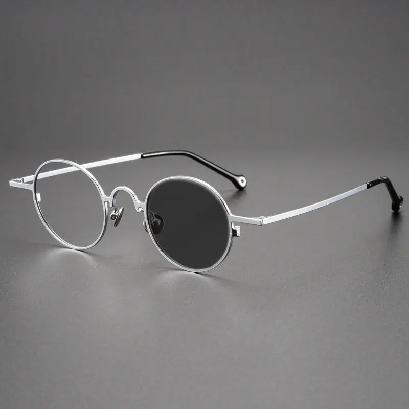 Unisex Round Full Rim Titanium Reading Glasses K080 — view 12 | Rx Spectacle