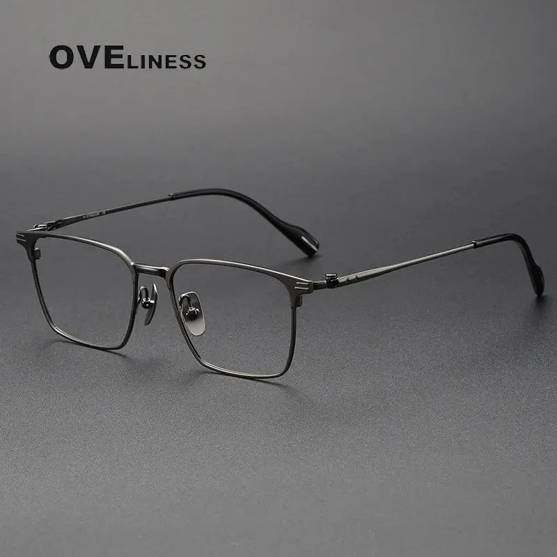 Women's Square Full Rim Titanium Prescription Glasses 370801 — view 4 | Rx Spectacle