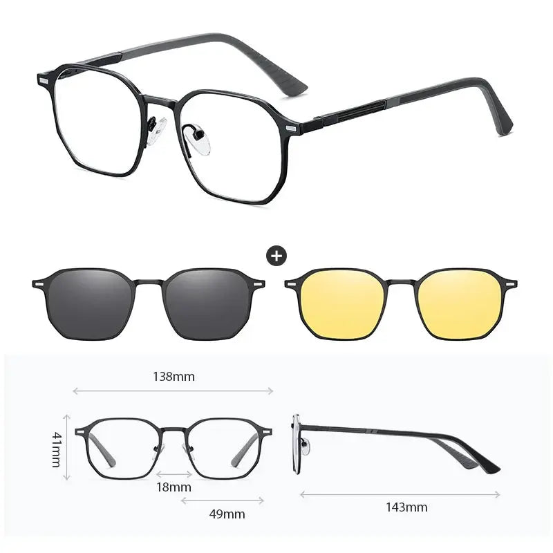Women's Square Full Rim Titanium Prescription Glasses 414819 — view 20 | Rx Spectacle