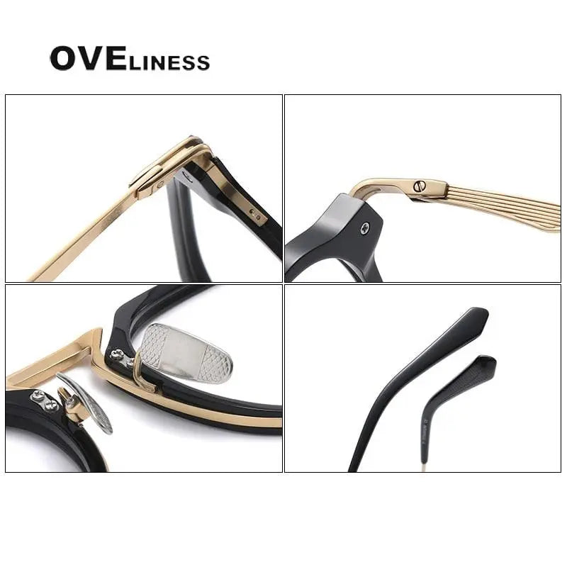 Unisex Square Full Rim Titanium Prescription Glasses Dtx413 — view 6 | Rx Spectacle