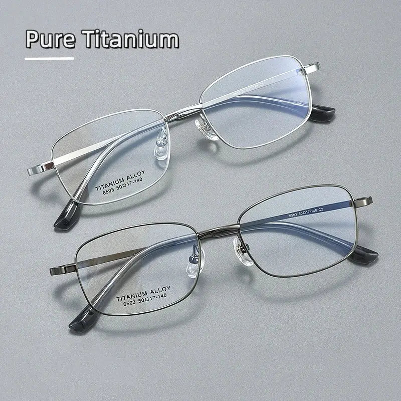 Unisex Square Full Rim Titanium Prescription Glasses 6052 — view 1 | Rx Spectacle