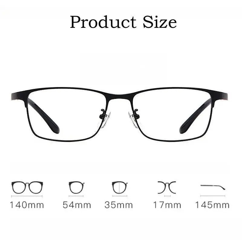 Men's Square Full Rim Titanium Prescription Glasses Ht0137 — view 5 | Rx Spectacle