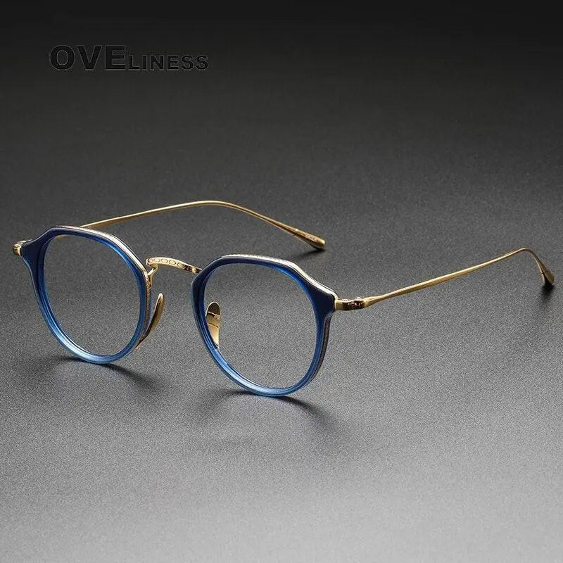 Unisex Square Full Rim Titanium Oversized Prescription Glasses 1113 — view 4 | Rx Spectacle