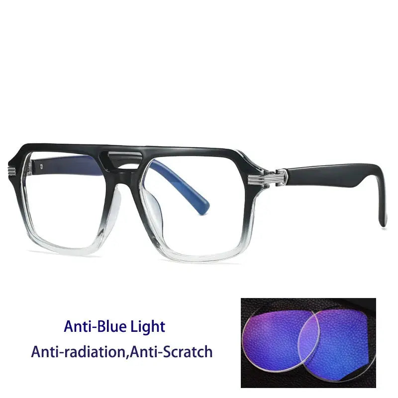 Unisex Square Full Rim TR90 Double Bridge Prescription Glasses 225900 — view 4 | Rx Spectacle