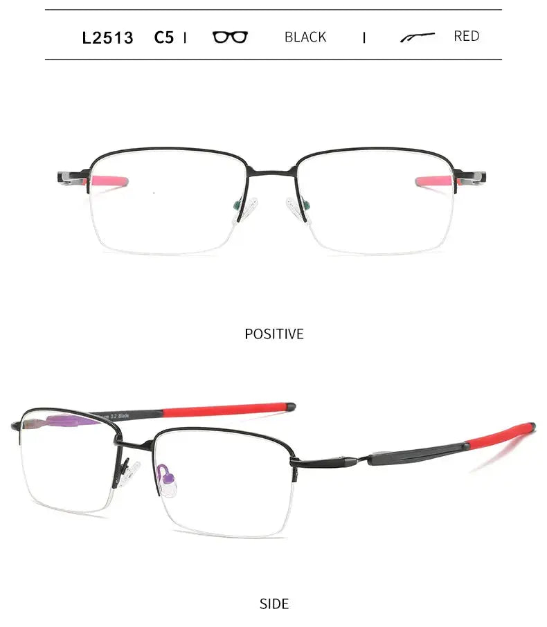 Unisex Square Semi-Rimless Acetate Prescription Glasses 952181 — view 8 | Rx Spectacle