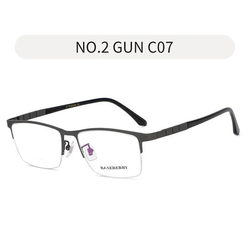 Unisex Square Semi-Rimless Titanium Prescription Glasses 71137 — view 4 | Rx Spectacle