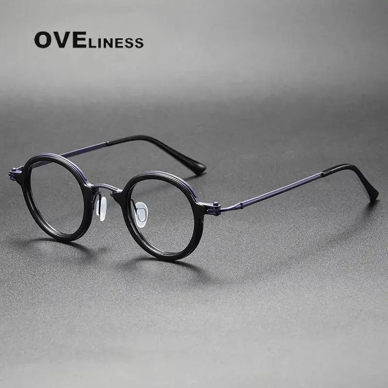 Unisex Round Full Rim Titanium Prescription Glasses 75899 — view 6 | Rx Spectacle