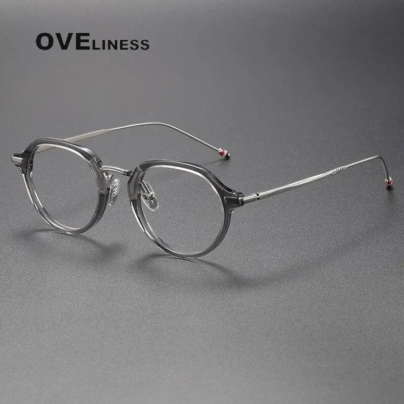 Unisex Polygon Full Rim Titanium Prescription Glasses Tbx421 — view 3 | Rx Spectacle