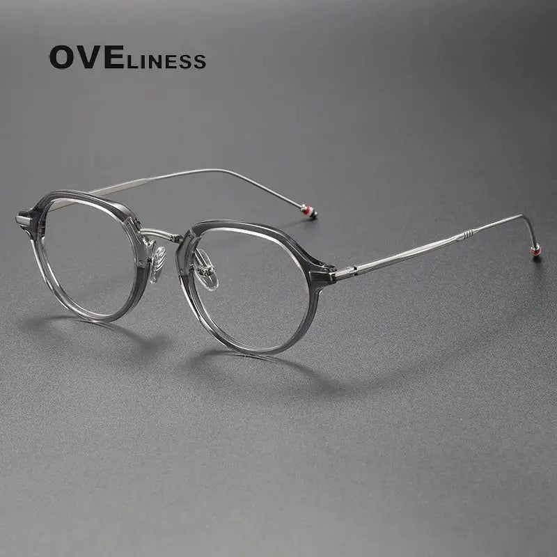 Unisex Oval Full Rim Titanium Prescription Glasses 369421 — view 6 | Rx Spectacle