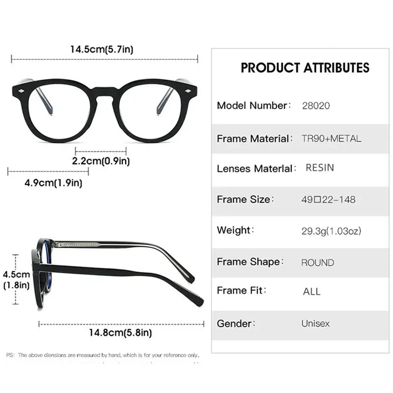 Unisex Round Full Rim TR90 Reading Glasses 28020 — view 2 | Rx Spectacle