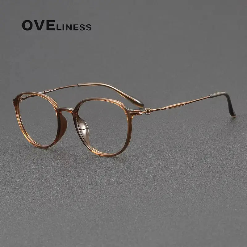 Women's Oval Full Rim Titanium Prescription Glasses 88666 — view 5 | Rx Spectacle