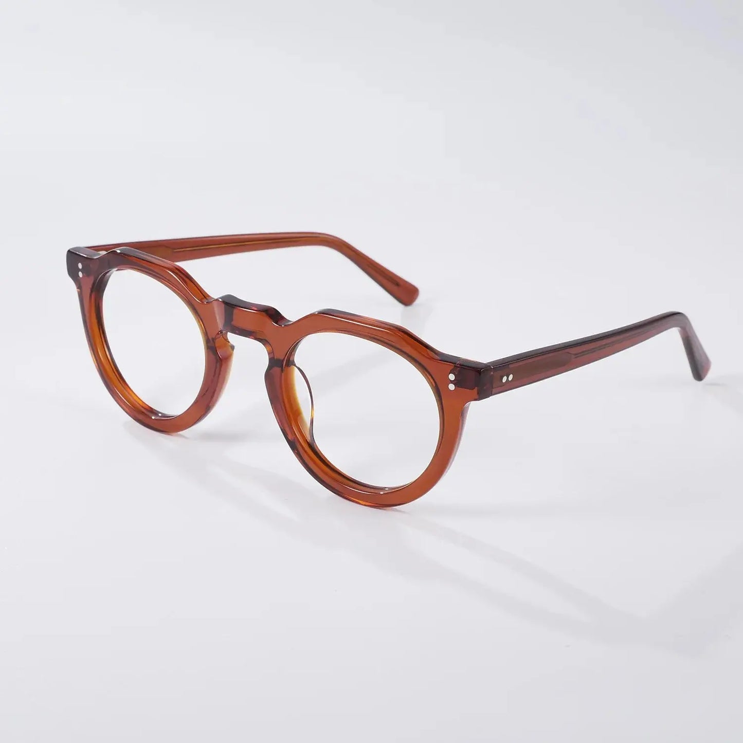 Unisex Round Full Rim Acetate Flat Top Prescription Glasses 835022 — view 5 | Rx Spectacle