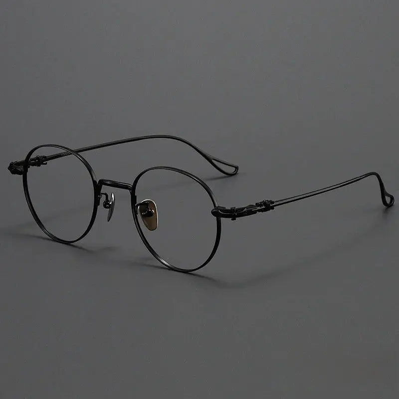 Women's Round Full Rim Titanium Prescription Glasses 88401 — view 3 | Rx Spectacle