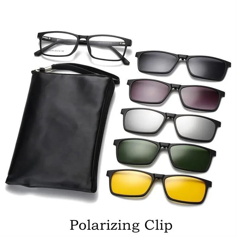 Unisex Square Full Rim TR90 Clip-On Prescription Glasses 12149 — view 7 | Rx Spectacle