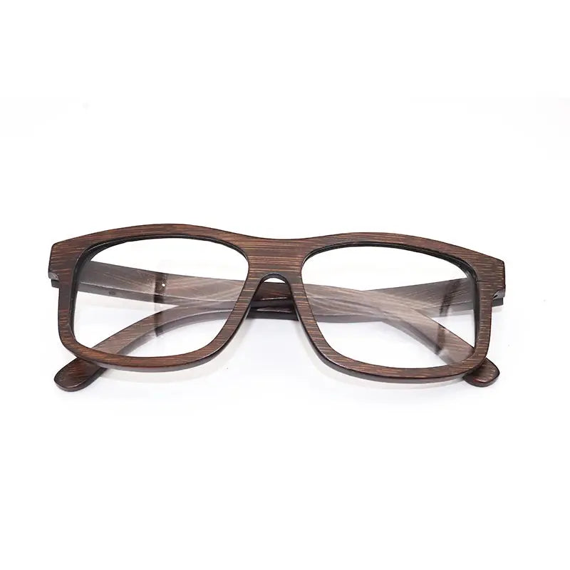 Unisex Square Full Rim Wood Prescription Glasses 356191 — view 3 | Rx Spectacle