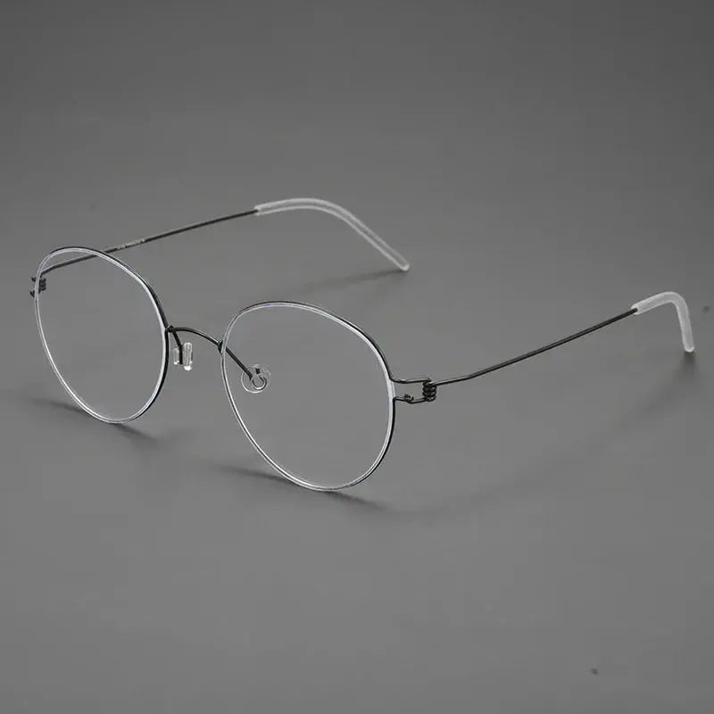 Women's Round Full Rim Titanium Screwless Prescription Glasses 70176 — view 5 | Rx Spectacle