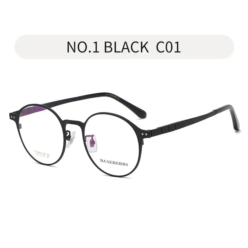 Unisex Round Full Rim Titanium Prescription Glasses 671080 — view 4 | Rx Spectacle