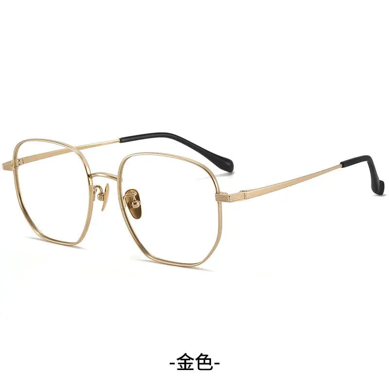 Unisex Polygon Full Rim Titanium Prescription Glasses 86683 — view 3 | Rx Spectacle