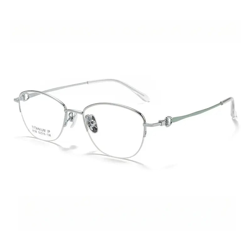 Women's Square Semi-Rimless Alloy Prescription Glasses 98106 — view 4 | Rx Spectacle