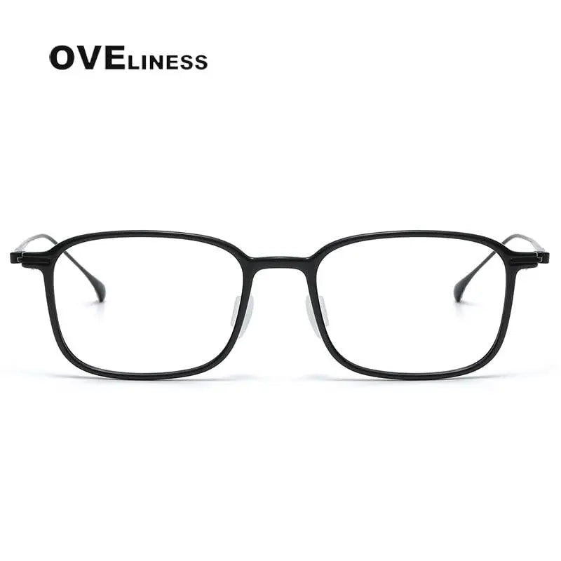 Unisex Square Full Rim Titanium Prescription Glasses 8644 — view 7 | Rx Spectacle