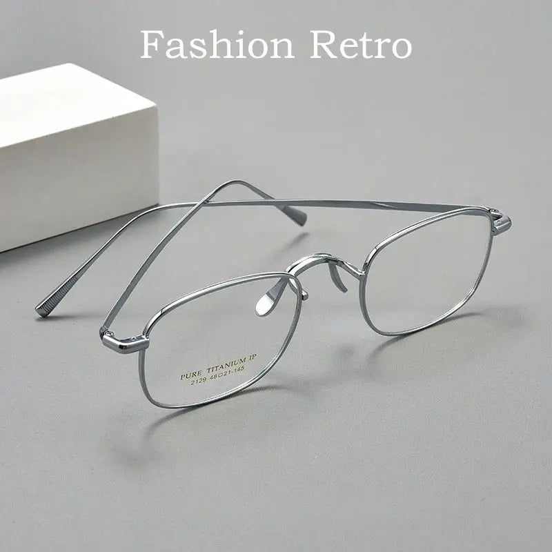 Women's Oval Full Rim Titanium Prescription Glasses 2129 — view 4 | Rx Spectacle