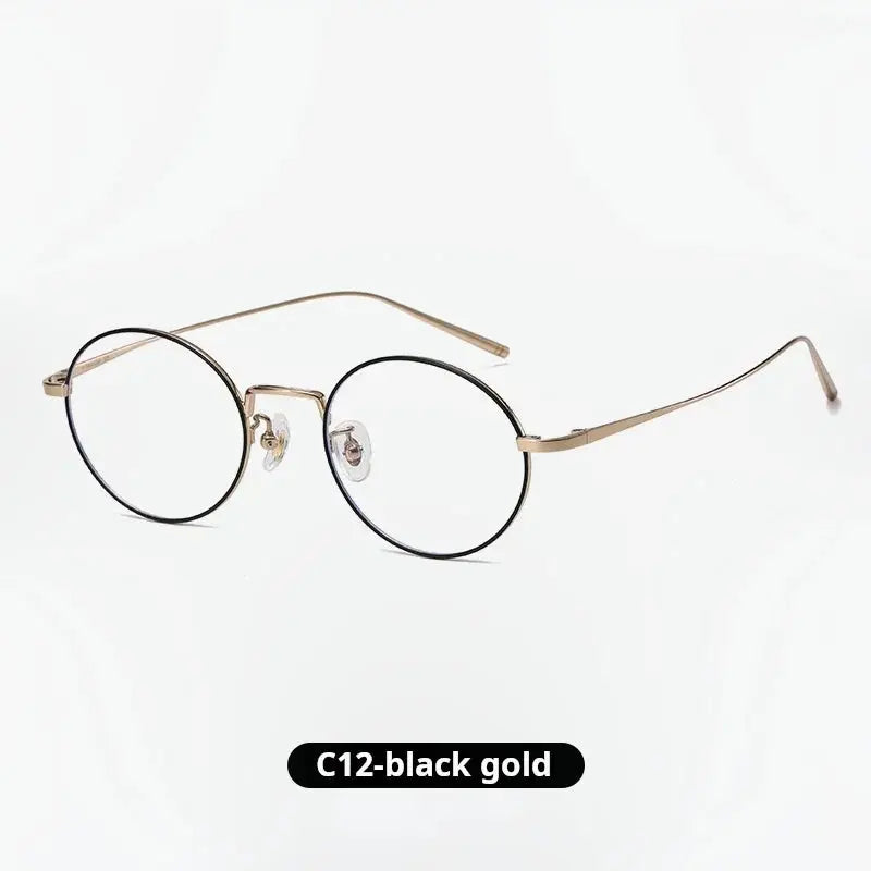 Unisex Oval Full Rim Titanium Prescription Glasses 722467 — view 5 | Rx Spectacle