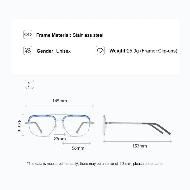 Men's Oval Full Rim Stainless Steel Prescription Glasses 790429 — view 2 | Rx Spectacle