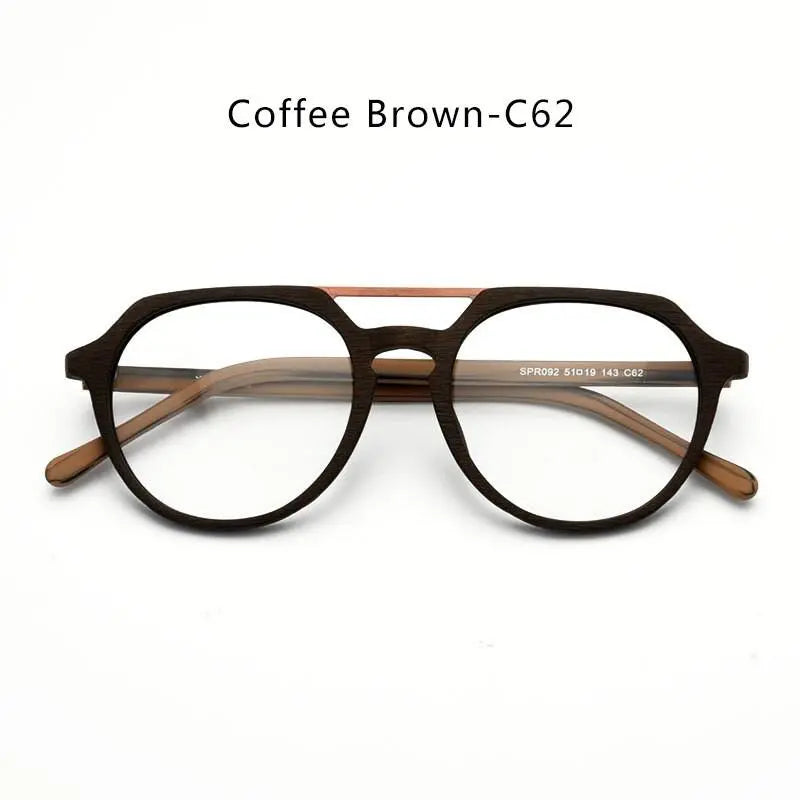 Men's Oval Full Rim Double Bridge Prescription Glasses Spr092 — view 3 | Rx Spectacle