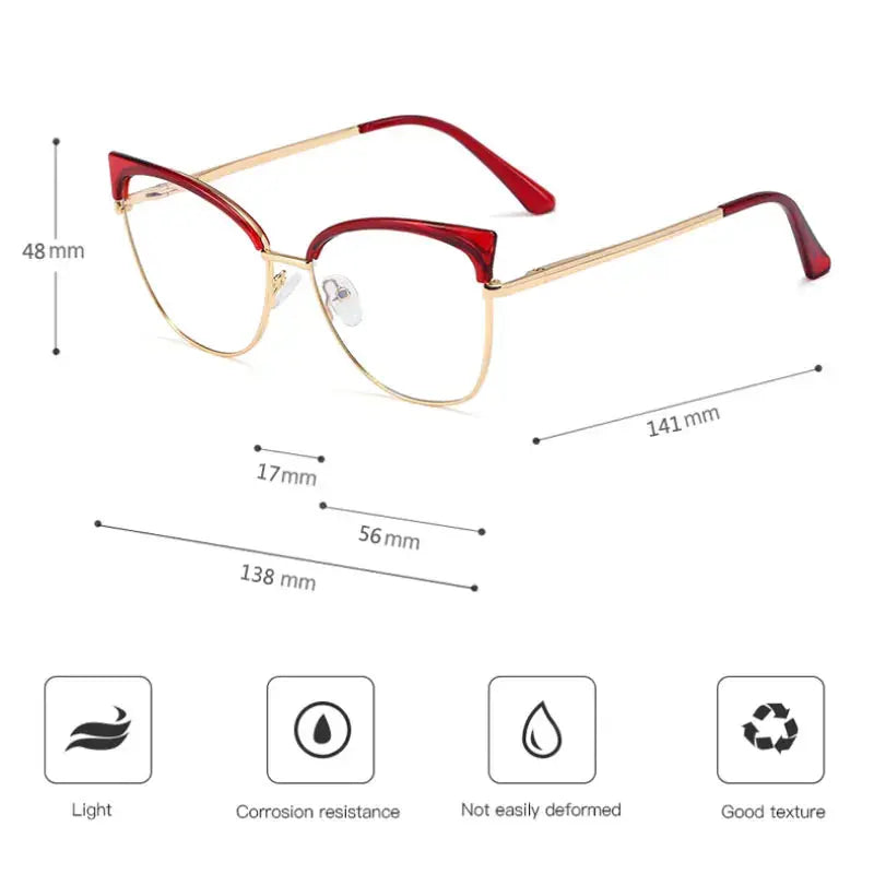 Women's Cat Eye Full Rim TR90 Prescription Glasses 95286 — view 2 | Rx Spectacle