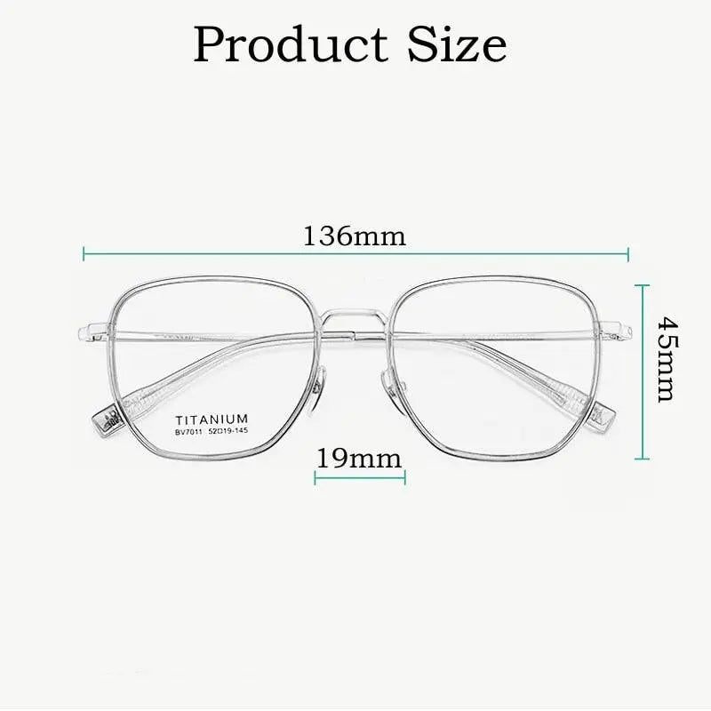 Unisex Square Full Rim Titanium Prescription Glasses Bv7011b — view 10 | Rx Spectacle