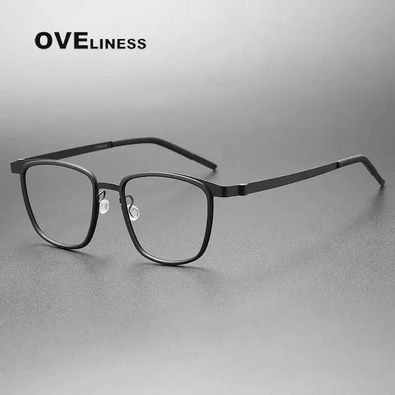 Unisex Square Full Rim Titanium Prescription Glasses 399717 — view 7 | Rx Spectacle