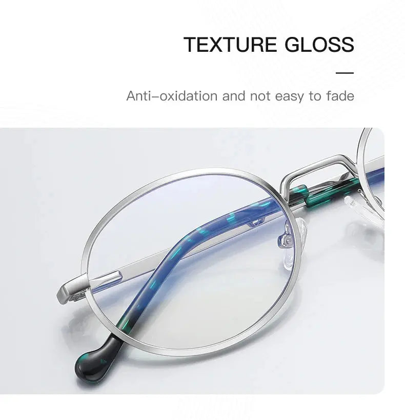 Women's Round Full Rim Alloy Prescription Glasses 3058 — view 12 | Rx Spectacle