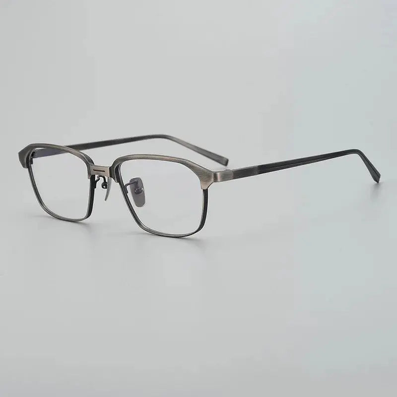 Unisex Square Full Rim Titanium Oversized Prescription Glasses 392024 — view 5 | Rx Spectacle