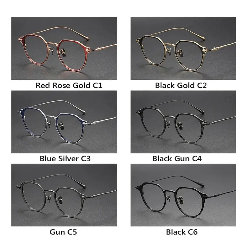 Unisex Polygon Full Rim Titanium Prescription Glasses 4821 — view 5 | Rx Spectacle