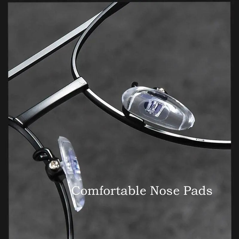 Unisex Oval Full Rim Titanium Double Bridge Prescription Glasses 2194 — view 10 | Rx Spectacle